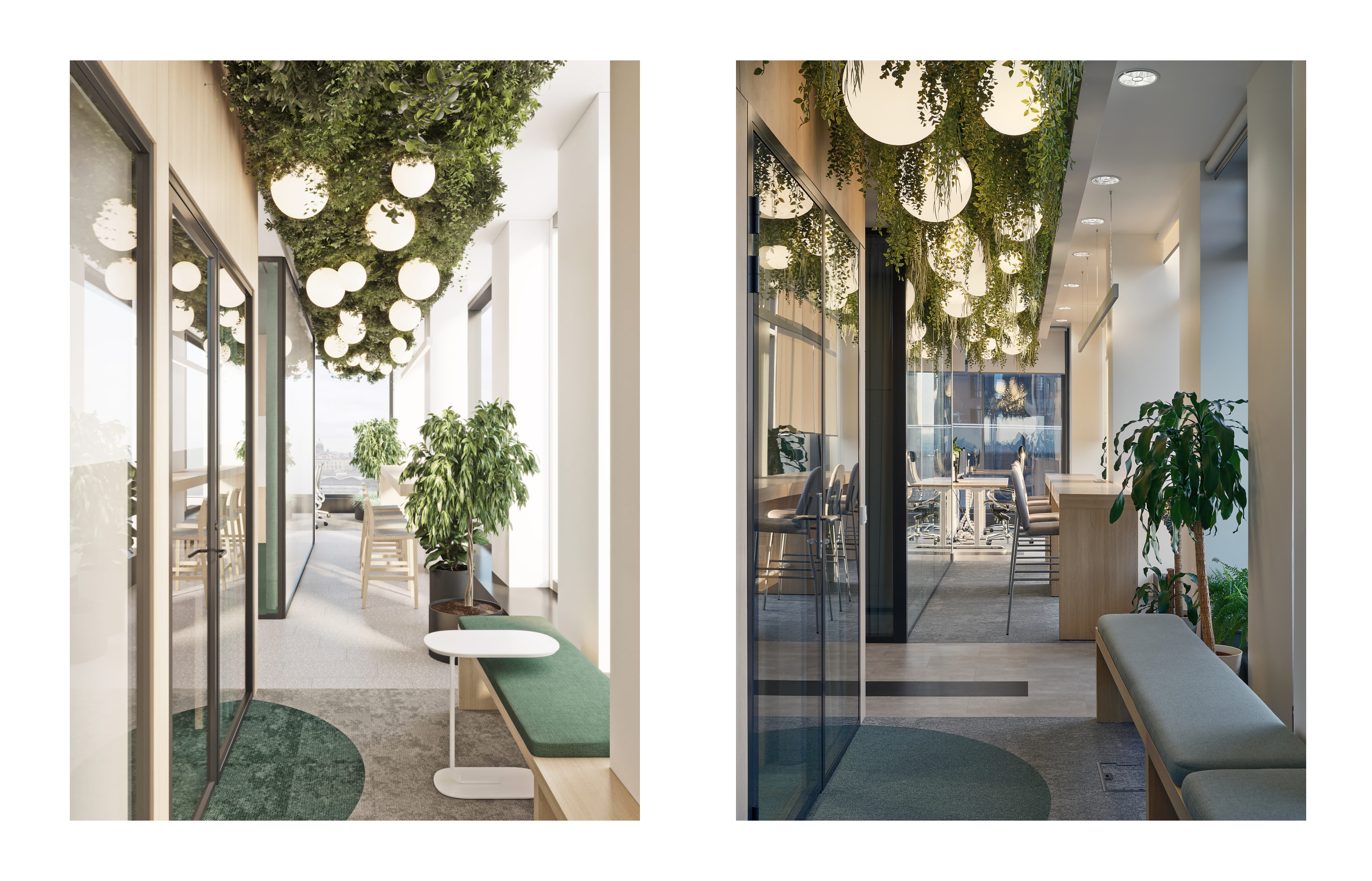 Визуализация и фотография коридора в офисе IT-подразделения ЕДИНЫЙ ЦУПИС Визуализация и фотография коридора в офисе IT-подразделения ЕДИНЫЙ ЦУПИС