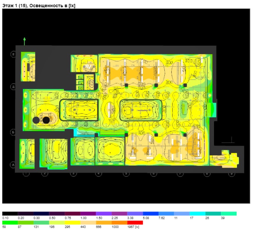 В таком формате наши клиенты получают светотехнический расчет офиса В таком формате наши клиенты получают светотехнический расчет офиса