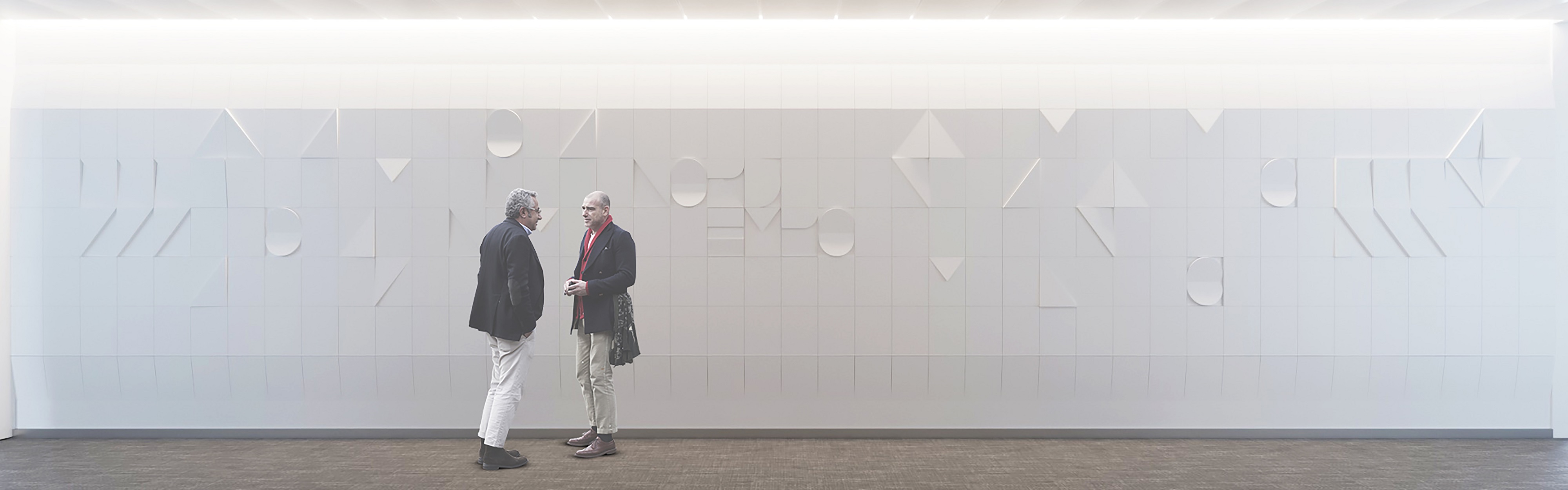 В одном из проектов мы выделили фактурную стену с помощью декоративного освещения В одном из проектов мы выделили фактурную стену с помощью декоративного освещения