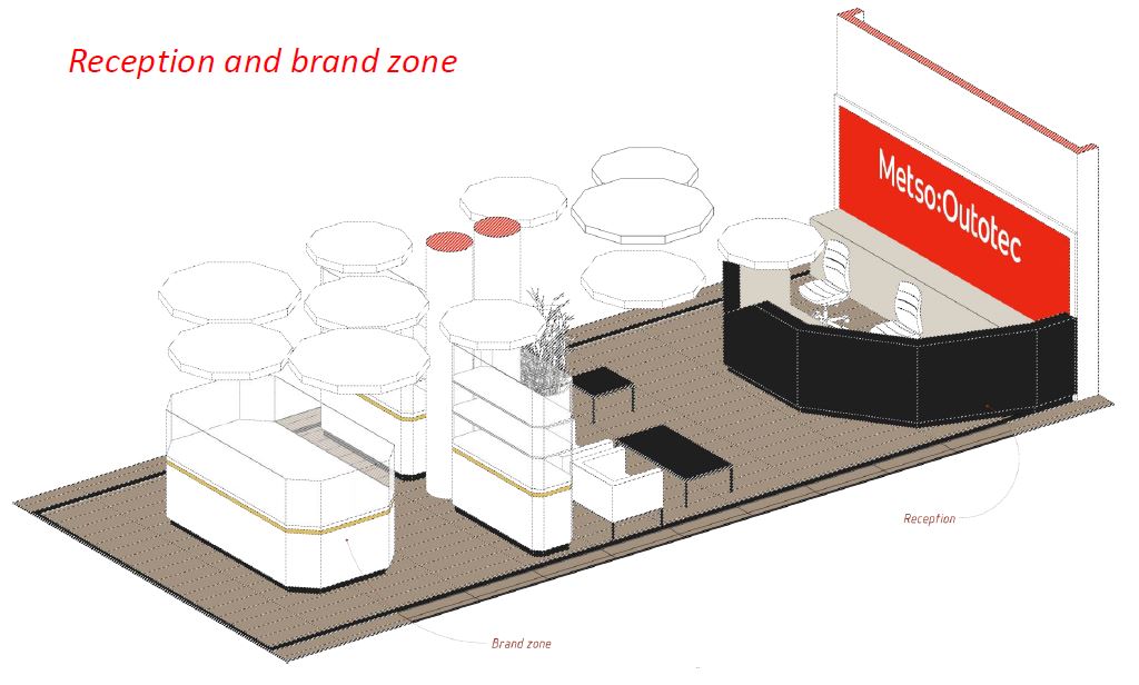 У стойки ресепшн необычная форма со скошенным углом, стена за ней оформлена в одном из фирменных цветов, а акустические потолочные панели имеют форму декагона, как одно из дизайнерских решений для офиса У стойки ресепшн необычная форма со скошенным углом, стена за ней оформлена в одном из фирменных цветов, а акустические потолочные панели имеют форму декагона, как одно из дизайнерских решений для офиса
