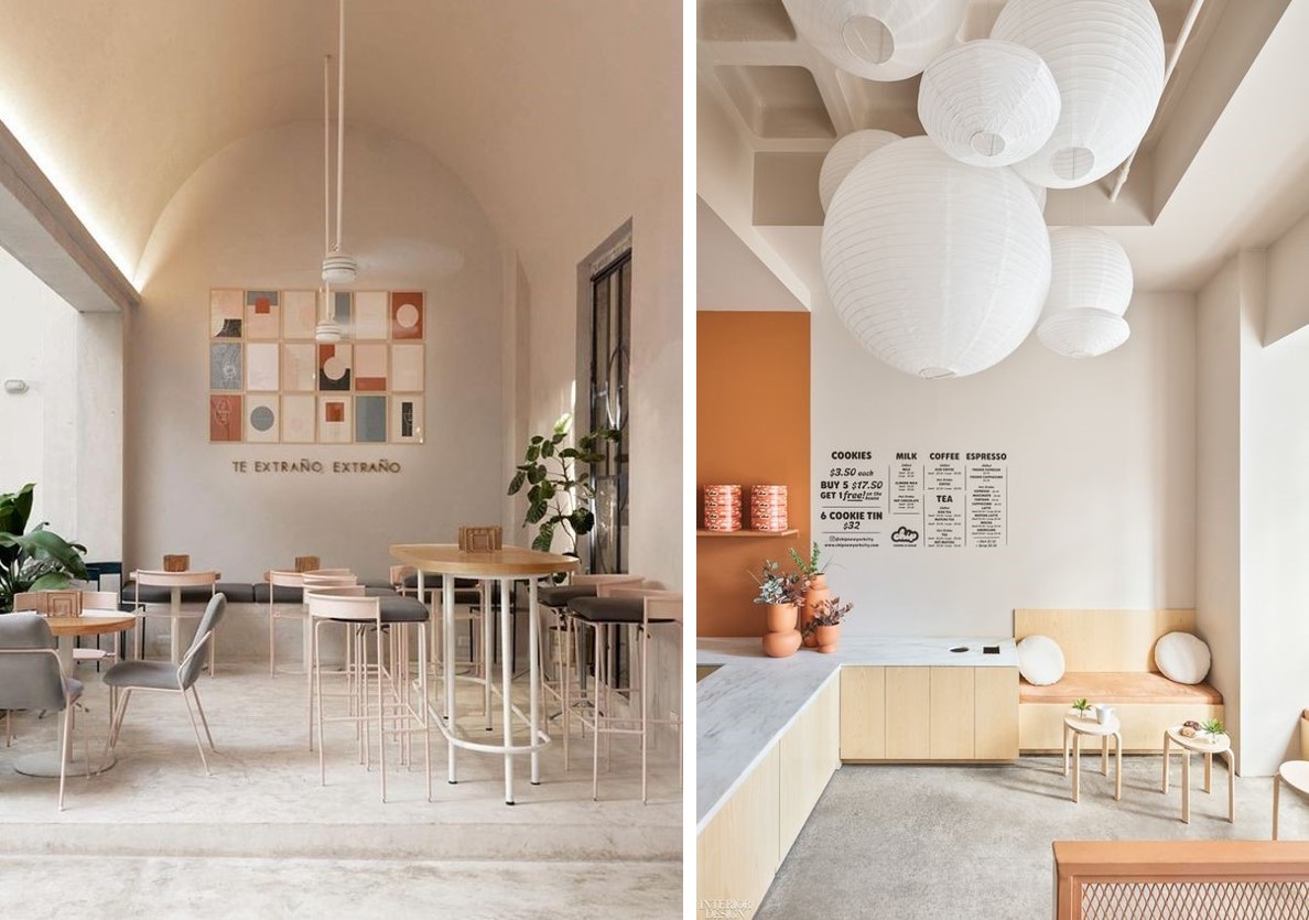 Чтобы помещение кафе выглядело уютно и натурально, основным цветом выбрали белый, одну стену сделали голубой, добавили вкрапления серого и кирпичного. Чтобы помещение кафе выглядело уютно и натурально, основным цветом выбрали белый, одну стену сделали голубой, добавили вкрапления серого и кирпичного.