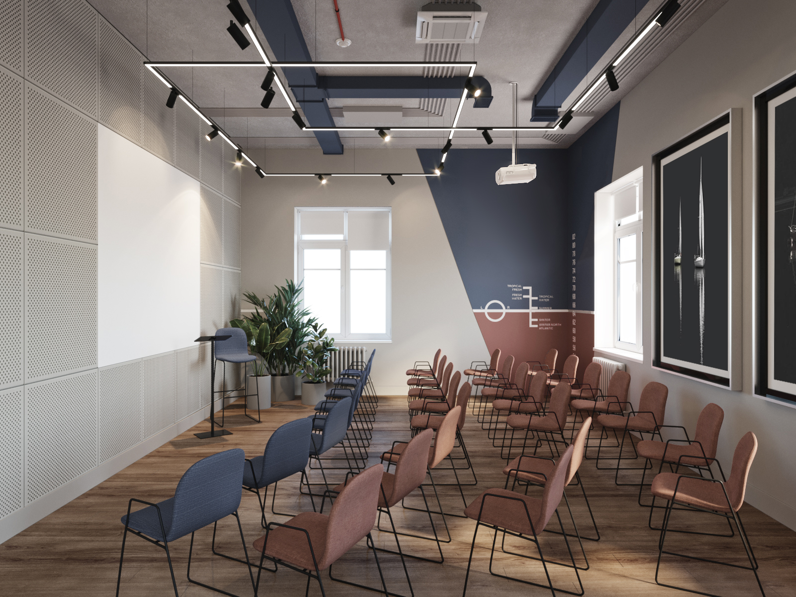 Мебель лучше выбирать штабелируемую, чтобы ее было проще хранить, и трансформируемую, чтобы иметь возможность быстро приспособить помещение к формату мероприятия Мебель лучше выбирать штабелируемую, чтобы ее было проще хранить, и трансформируемую, чтобы иметь возможность быстро приспособить помещение к формату мероприятия