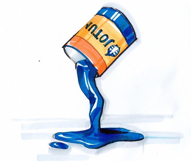 В проекте офиса Jotun был еще один арт-объект — скульптура в виде банки, из которой вытекает краска В проекте офиса Jotun был еще один арт-объект — скульптура в виде банки, из которой вытекает краска