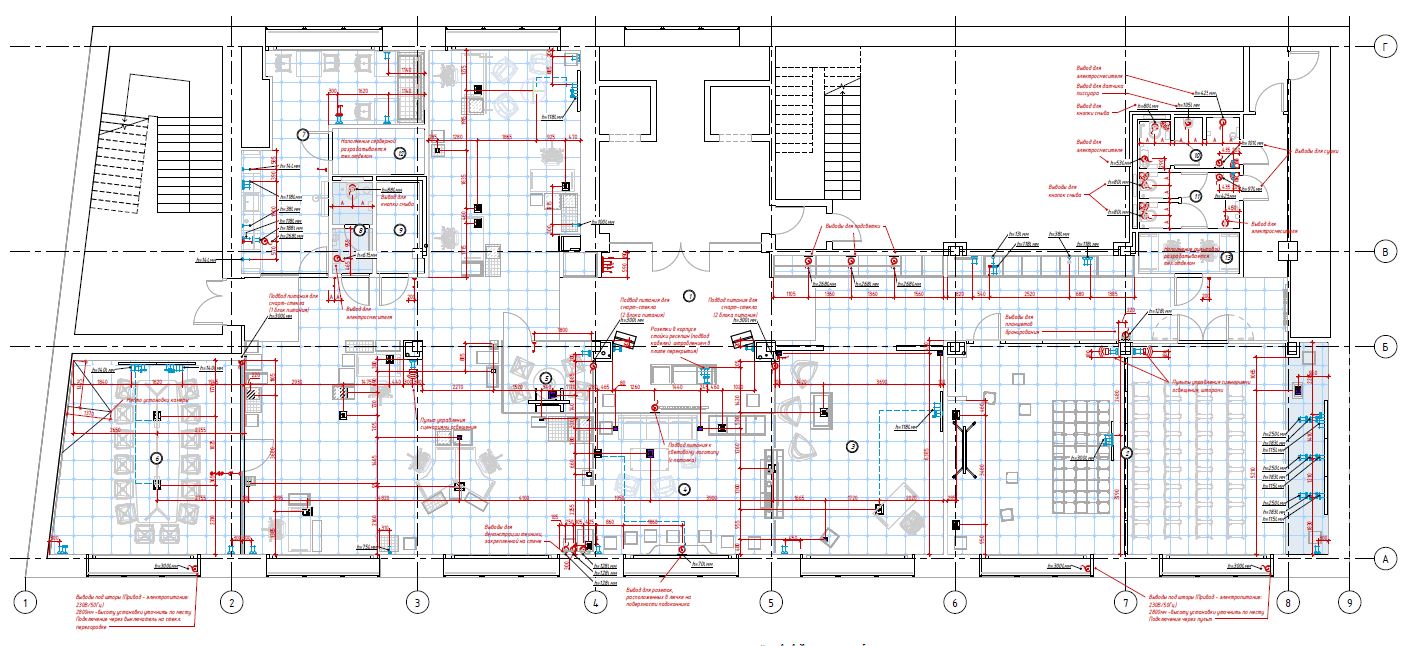 План размещения электрооборудования с типами розеток План размещения электрооборудования с типами розеток