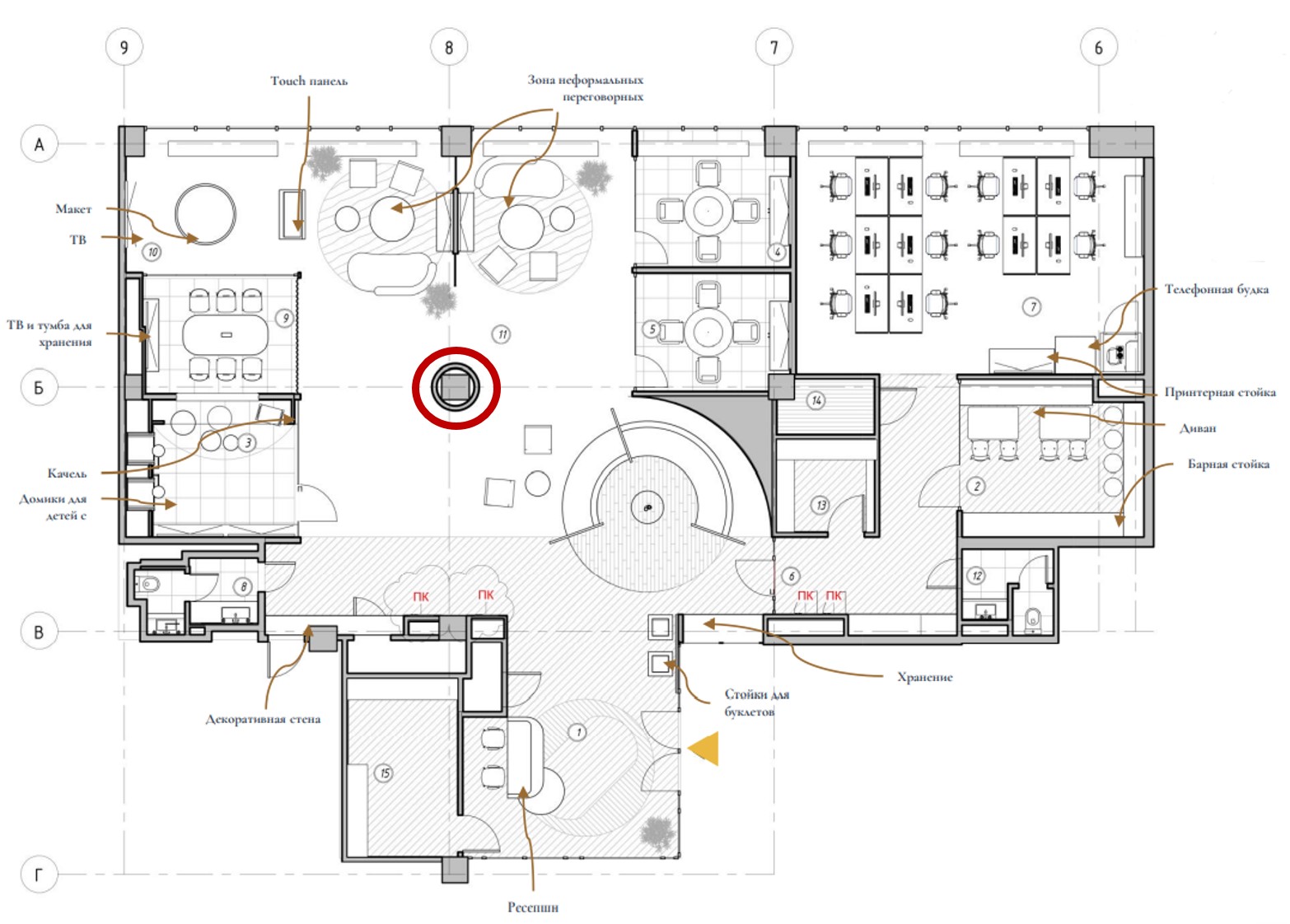 Как вписать в интерьер колонны в офисе Как вписать в интерьер колонны в офисе