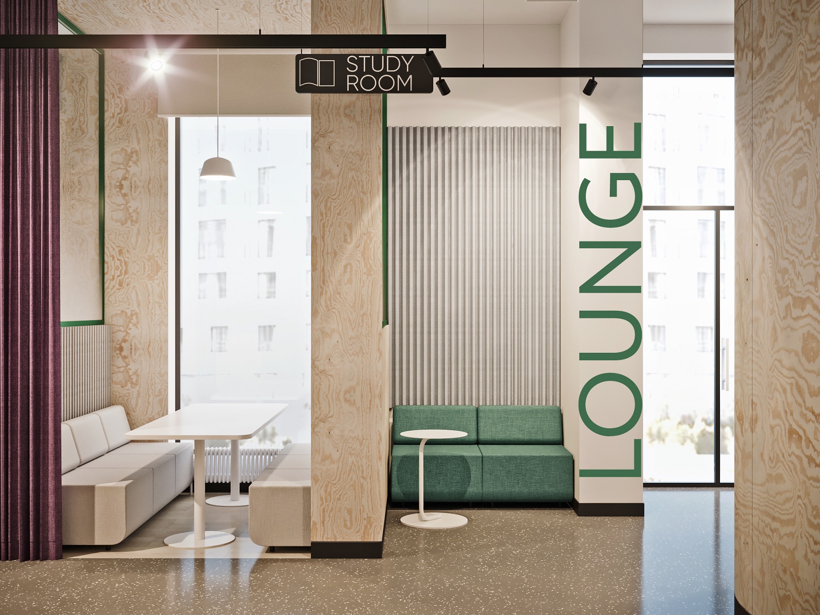 Для резидентов, предпочитающих неформальную обстановку, предусмотрели дополнительные места в лаунж-зонах Для резидентов, предпочитающих неформальную обстановку, предусмотрели дополнительные места в лаунж-зонах