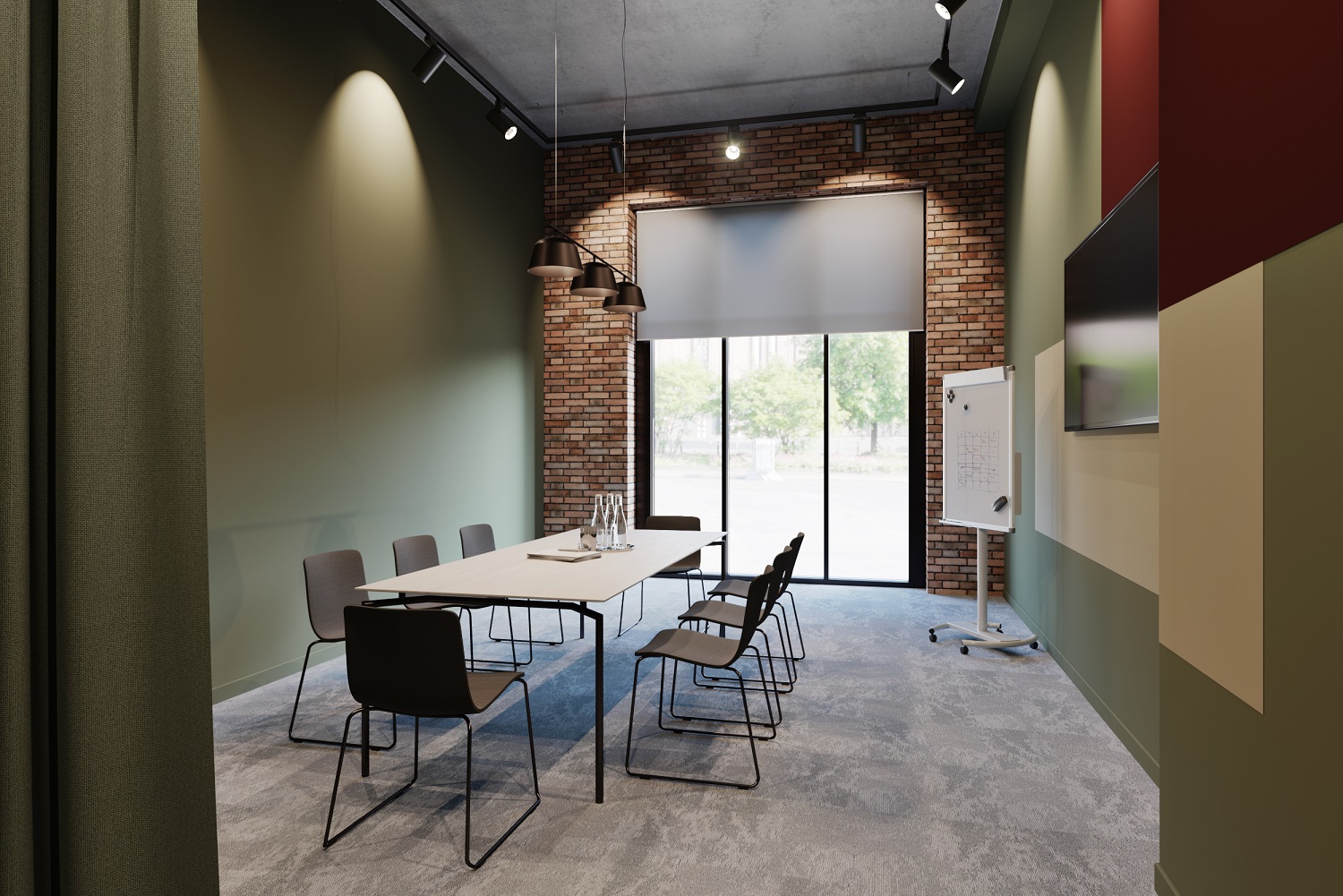 Переговорная могла бы использоваться для встреч с партнерами и клиентами, проведения презентаций Переговорная могла бы использоваться для встреч с партнерами и клиентами, проведения презентаций