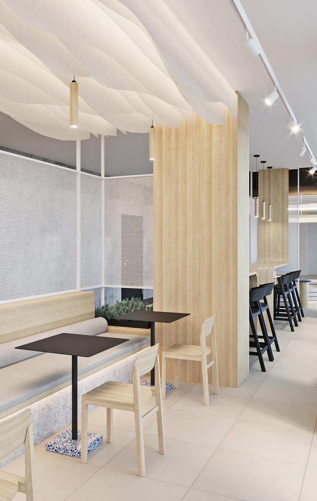 Все стулья в лобби отеля, а также темные столы в мягкой посадочной зоне — каталожные изделия Все стулья в лобби отеля, а также темные столы в мягкой посадочной зоне — каталожные изделия