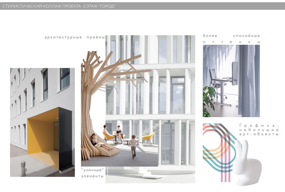 Третий этаж, где разместится коворкинг, обыграли через тему города Третий этаж, где разместится коворкинг, обыграли через тему города