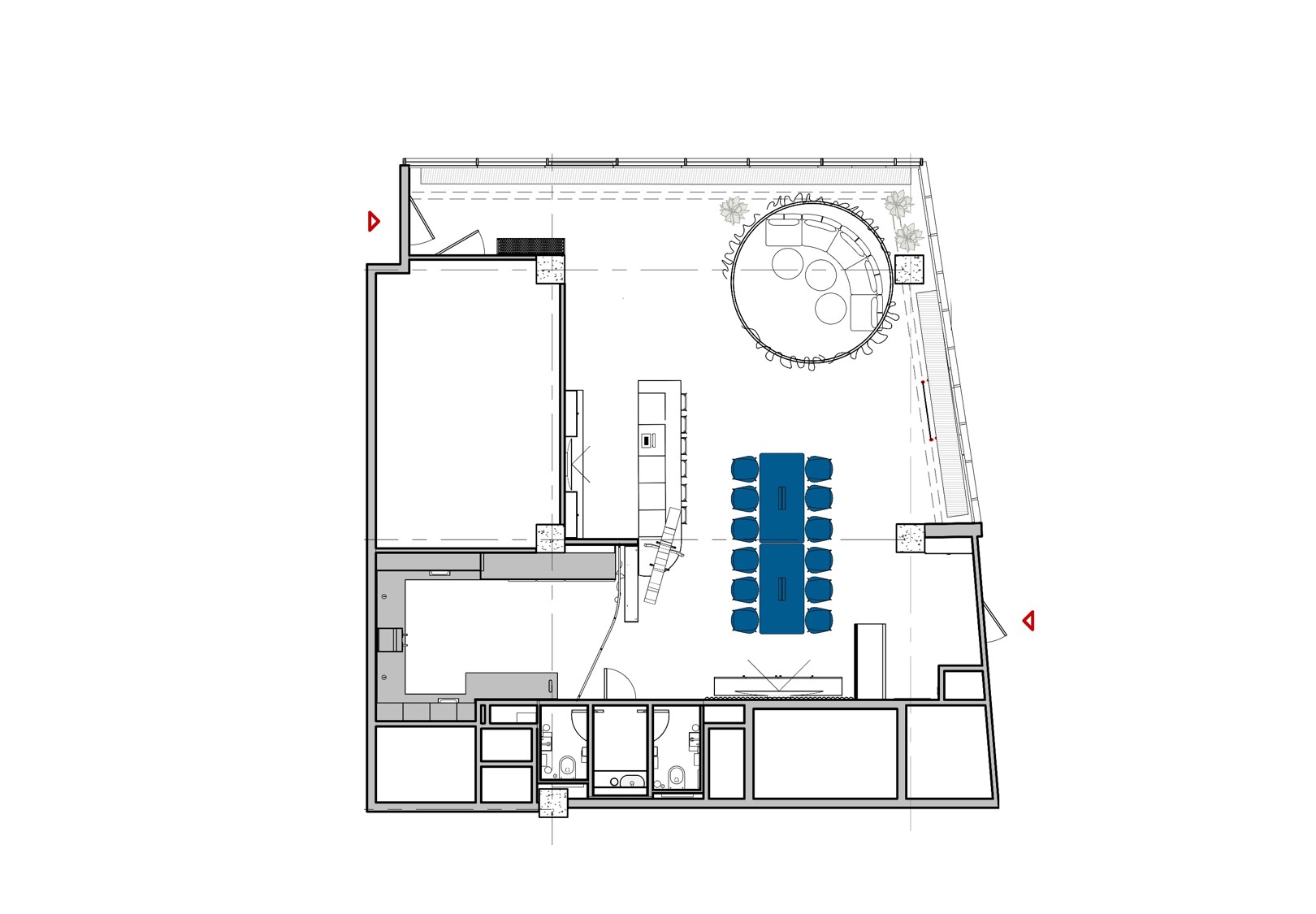 Дизайн-проект пространства офиса Avito для неформального общения - сценарий №2