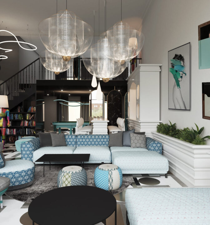 Интерьер лаунж-зон клубного дома Meltzer Hall - фото №3