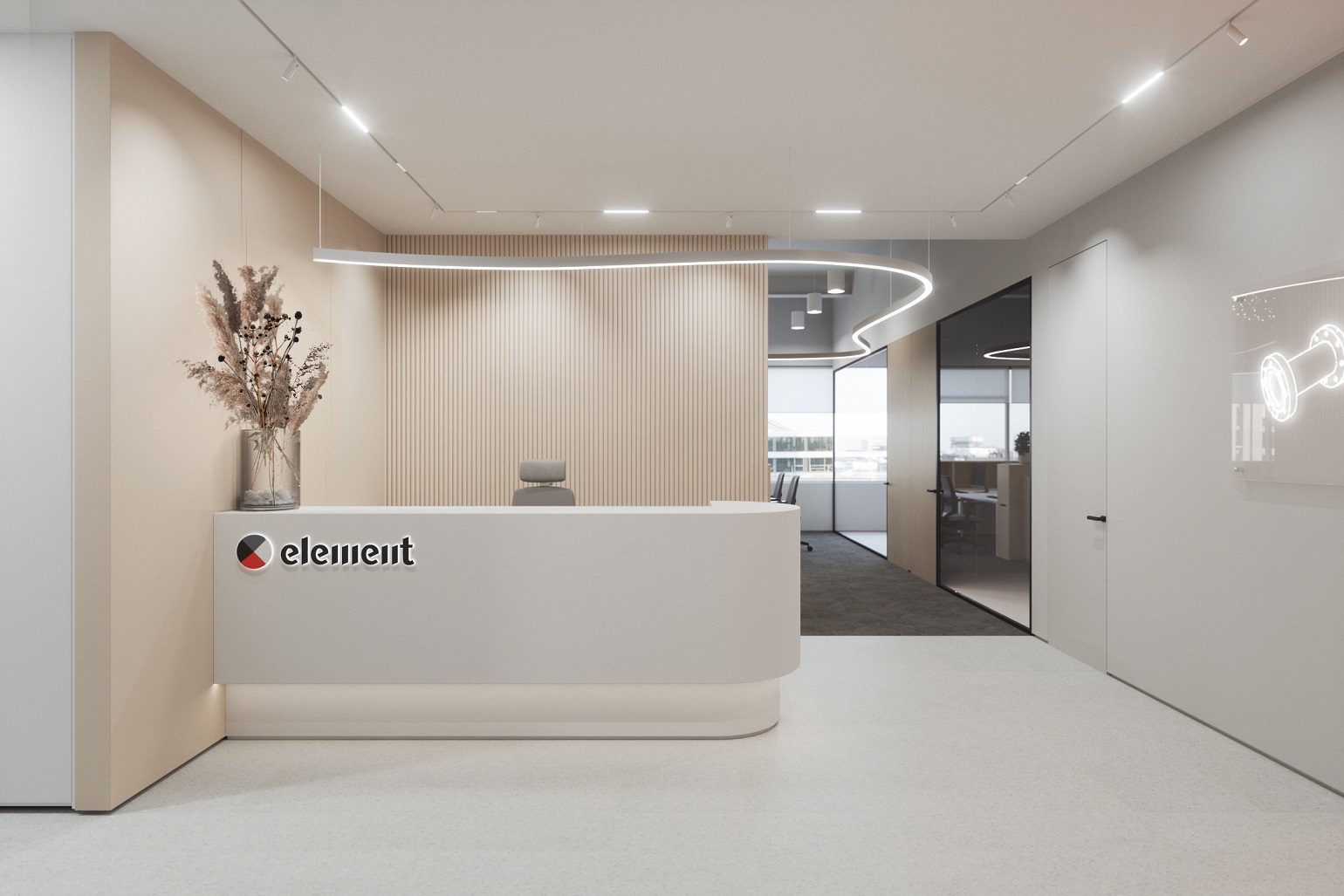 Дизайн интерьеров офиса дистанционно для Element Group Oy Shanghai - фото №1