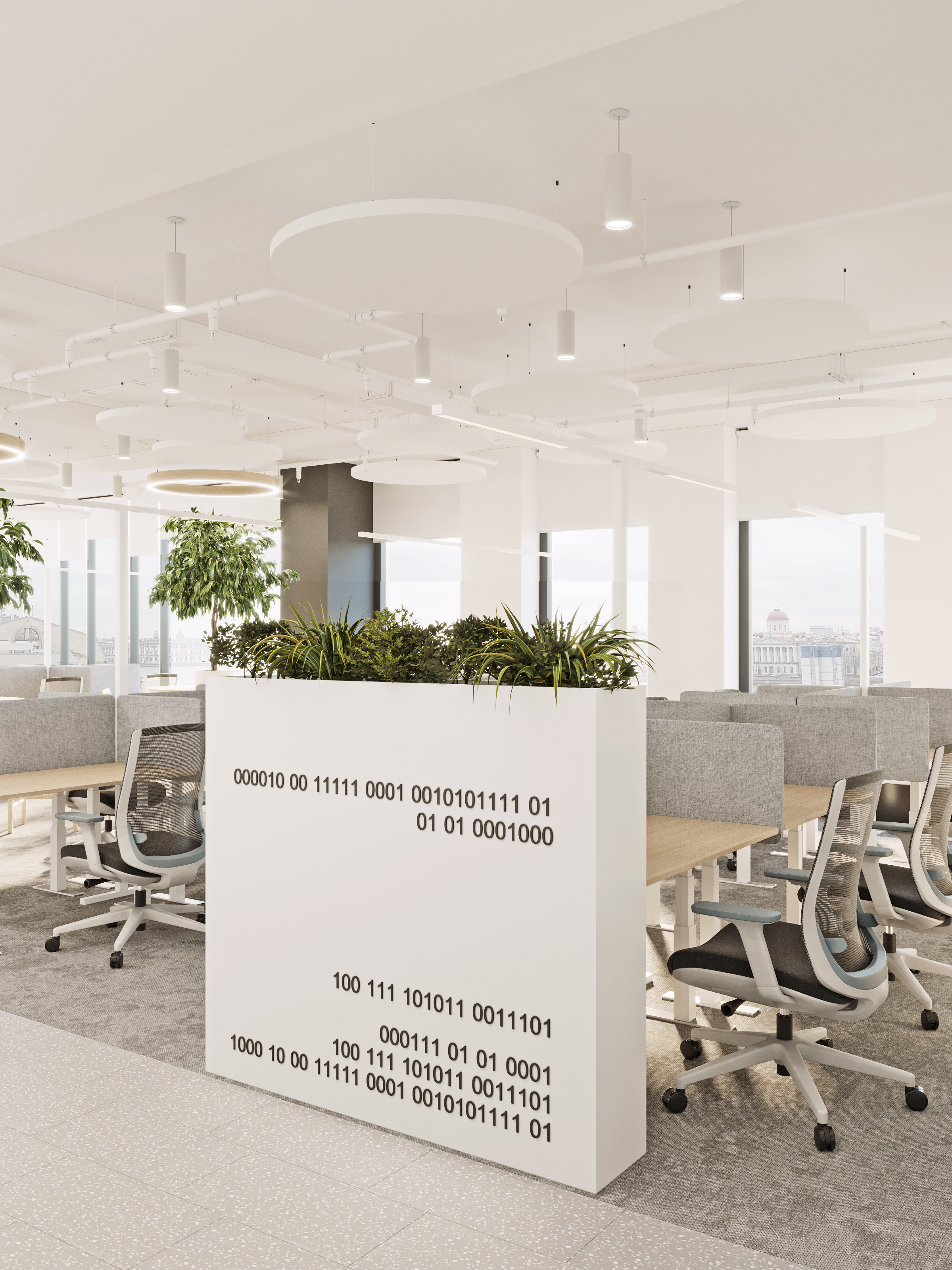 Интересным примером синтеза природы и технологий стали цветочные кашпо с нанесенным на них двоичным кодом Интересным примером синтеза природы и технологий стали цветочные кашпо с нанесенным на них двоичным кодом