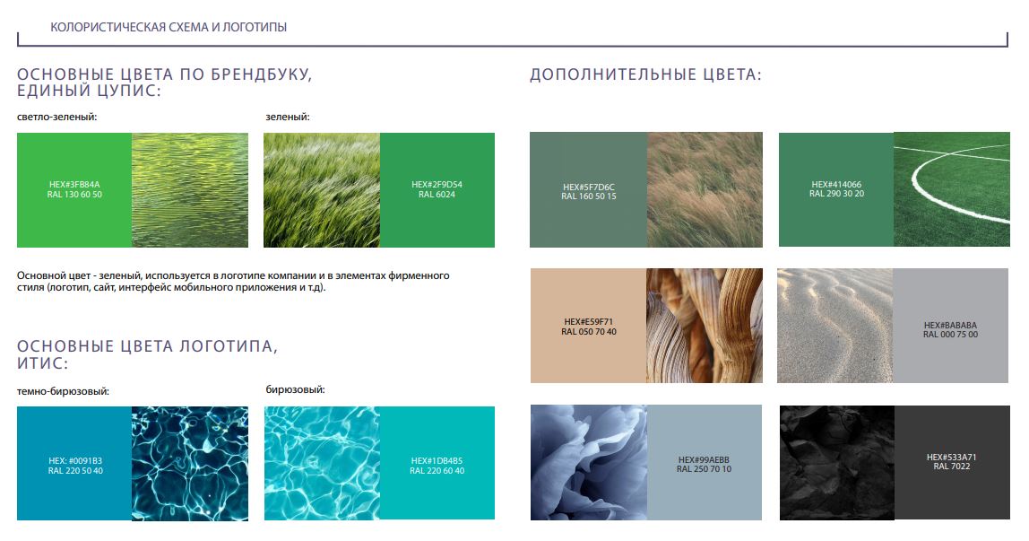 Помимо зеленых оттенков мы добавили оттенок бежевого, в основном это текстура дерева, антрацитовый и комплементарные им цвета — фиолетовый, голубой и приглушенный оттенок оранжевого Помимо зеленых оттенков мы добавили оттенок бежевого, в основном это текстура дерева, антрацитовый и комплементарные им цвета — фиолетовый, голубой и приглушенный оттенок оранжевого