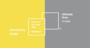 2021 года выбрали два цвета — желтый и серый, которые получили названия «безупречный серый» и «озаряющий»