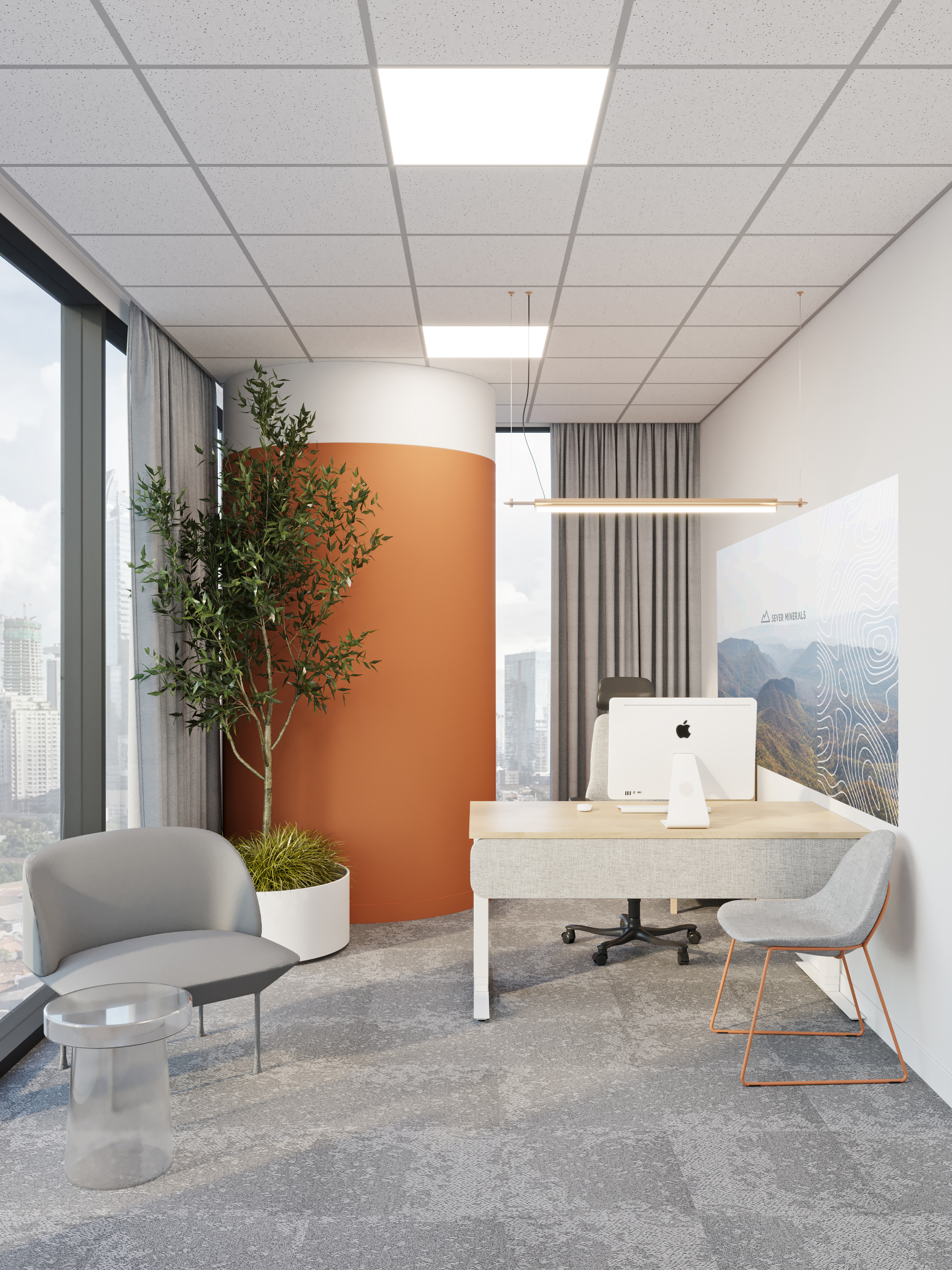 Визуализация одного из кабинетов офиса Nord Minerals Визуализация одного из кабинетов офиса Nord Minerals