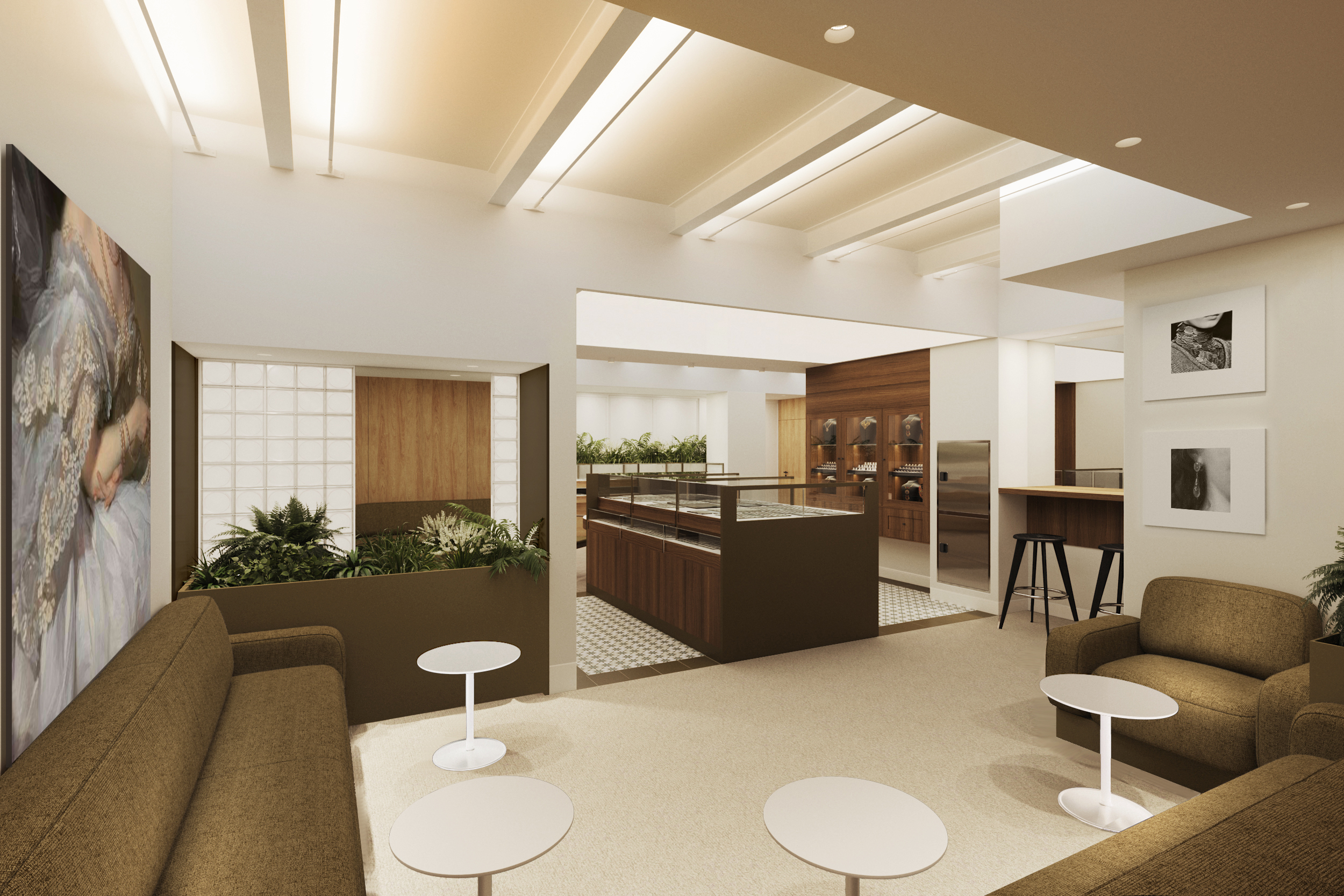 При оформлении дизайн-проекта интерьера магазина на -1 этаже важно было сделать пространство более уединенным При оформлении дизайн-проекта интерьера магазина на -1 этаже важно было сделать пространство более уединенным