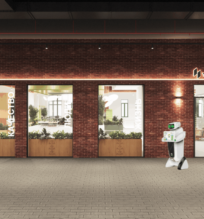 Нестандартный дизайн офиса продаж для застройщика «Унистрой» - фото №2