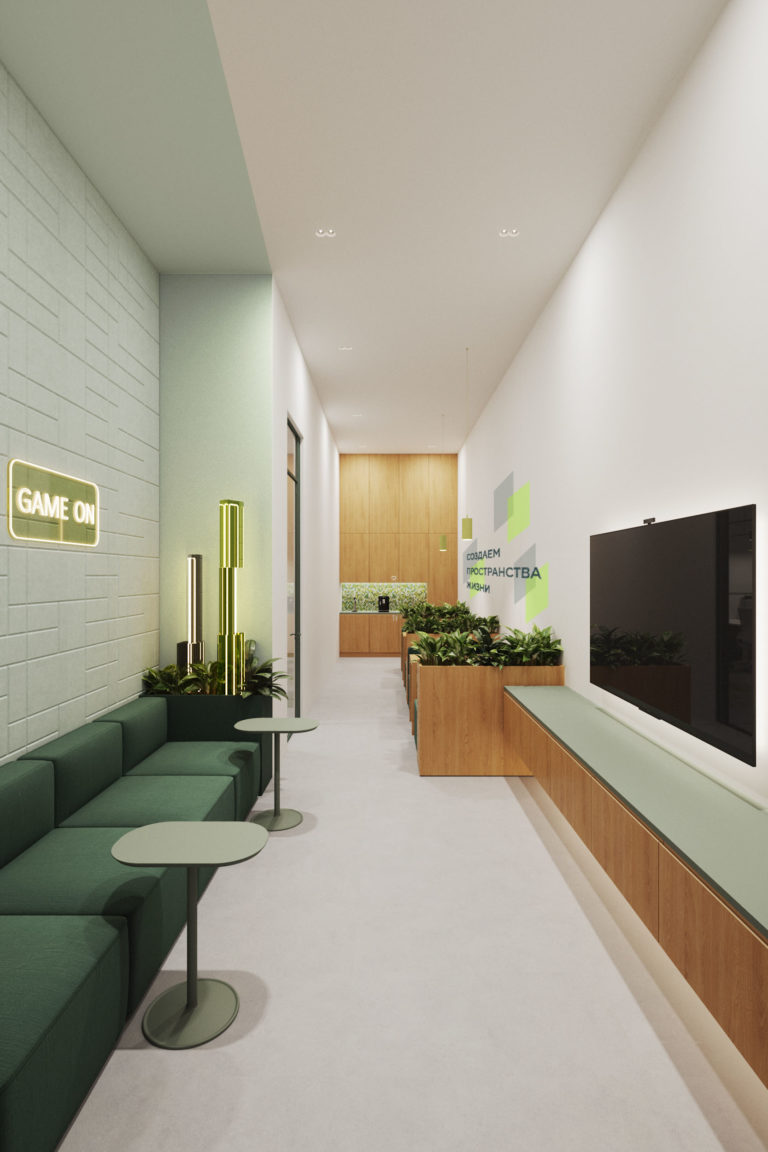 Нестандартный дизайн офиса продаж для застройщика «Унистрой» - фото №5