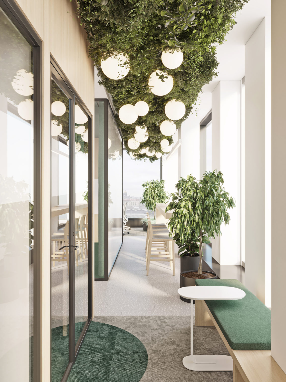 В офисе компании ЕДИНЫЙ ЦУПИС мы использовали такой прием: добавили искусственные растения, которые оживили интерьер В офисе компании ЕДИНЫЙ ЦУПИС мы использовали такой прием: добавили искусственные растения, которые оживили интерьер